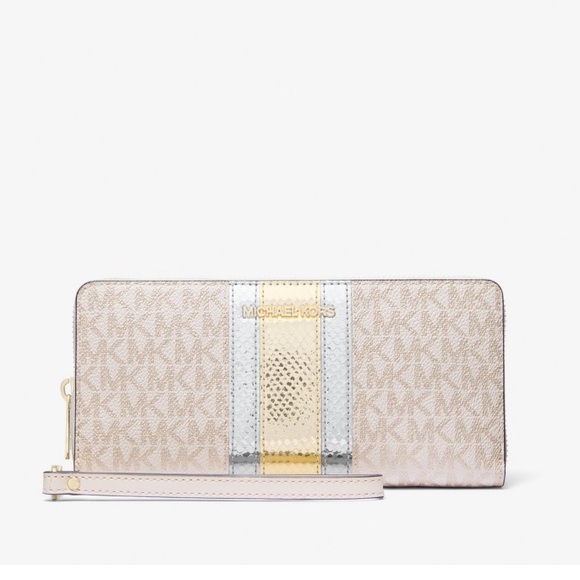 Michael Kors Jet Set Large Signature Logo and Metallic Wallet w/Dust Bag - Picture 11 of 12